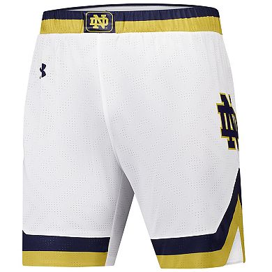 Men's Under Armour White Notre Dame Fighting Irish Replica Basketball Shorts