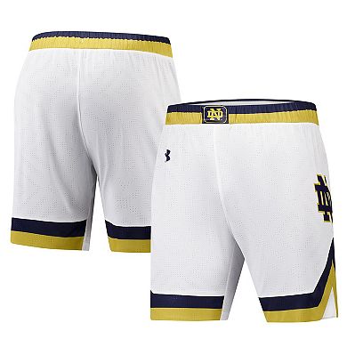 Men's Under Armour White Notre Dame Fighting Irish Replica Basketball Shorts