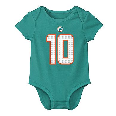 Newborn & Infant Nike Tyreek Hill Aqua Miami Dolphins Player Name & Number Bodysuit