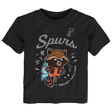 Toddler Heather Gray San Antonio Spurs Two-Piece Guardians Of The Galaxy T-Shirt Set