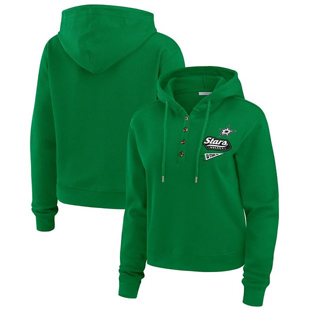 Women's WEAR by Erin Andrews Kelly Green Dallas Stars Waffle-Knit Pullover  Hoodie