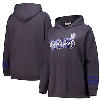Women's Fanatics Charcoal Toronto Maple Leafs Plus Size Lightweight Fleece Pullover Hoodie