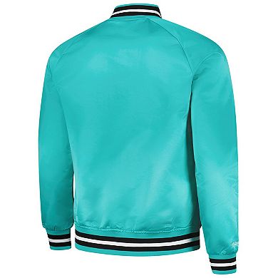 Men's Mitchell & Ness Teal San Antonio Spurs Hardwood Classics Throwback Wordmark Raglan Full-Snap Jacket