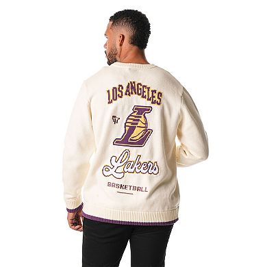 Unisex The Wild Collective Cream Los Angeles Lakers Jacquard Knit Pullover Sweater