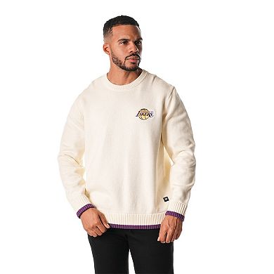 Unisex The Wild Collective Cream Los Angeles Lakers Jacquard Knit Pullover Sweater
