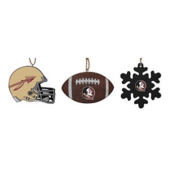 The Memory Company Florida State Seminoles Three-Pack Helmet, Football & Snowflake Ornament Set