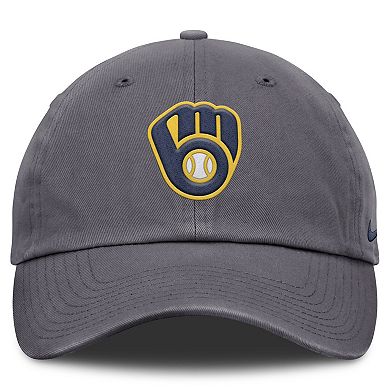 Men's Nike Gray Milwaukee Brewers Club Adjustable Hat