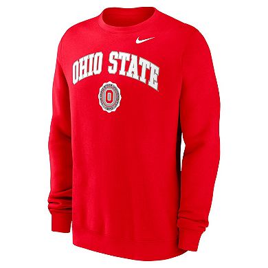 Men's Nike Scarlet Ohio State Buckeyes Arched Seal Pullover Sweatshirt