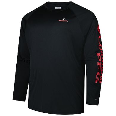 Men's Columbia Black Georgia Bulldogs Big & Tall Terminal Tackle Omni-Shade Long Sleeve T-Shirt