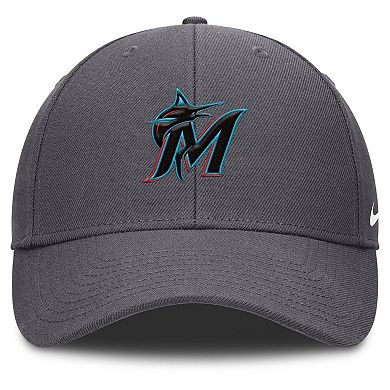 Men's Nike Gray Miami Marlins Club Performance Adjustable Hat
