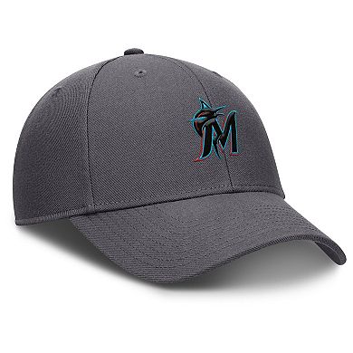 Men's Nike Gray Miami Marlins Club Performance Adjustable Hat
