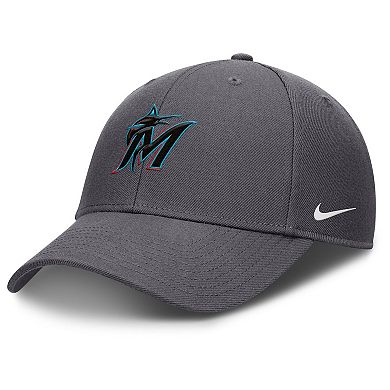 Men's Nike Gray Miami Marlins Club Performance Adjustable Hat