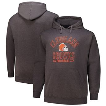 Men's Fanatics Heather Charcoal Cleveland Browns Big & Tall Pullover Hoodie