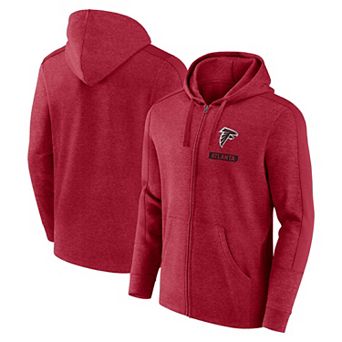 Men's Fanatics Heather Red Atlanta Falcons Gains Full-Zip Hoodie