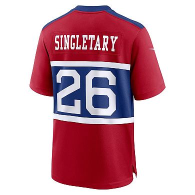 Youth Nike Devin Singletary Century Red New York Giants Alternate Player Game Jersey
