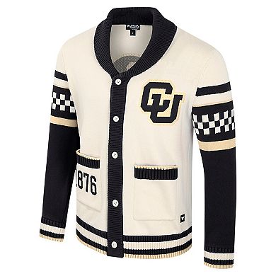 Women's Colosseum Cream Colorado Buffaloes Wild Collective Button-Up Jacquard Sweater