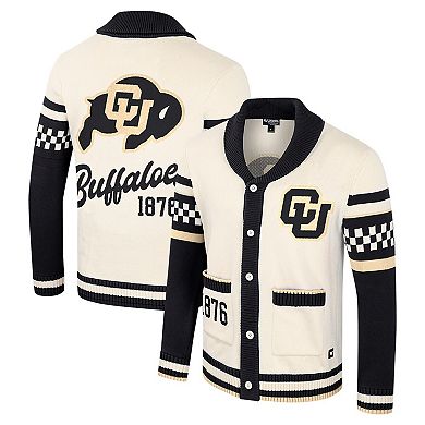 Women's Colosseum Cream Colorado Buffaloes Wild Collective Button-Up Jacquard Sweater
