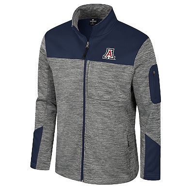Men's Colosseum Gray/Navy Arizona Wildcats Guard Full-Zip Jacket