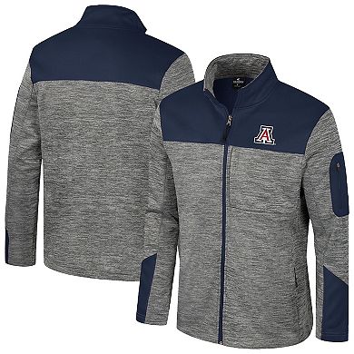 Men's Colosseum Gray/Navy Arizona Wildcats Guard Full-Zip Jacket