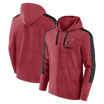 Men's Fanatics Heather Cardinal Arizona Cardinals Gains Full-Zip Hoodie