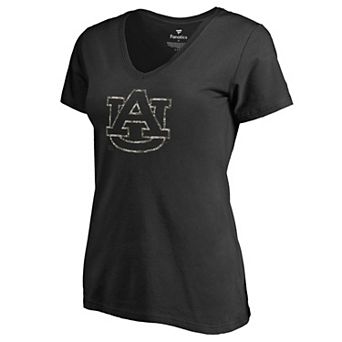 Women's Black Auburn Tigers Cloak V-Neck T-Shirt