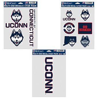 WinCraft UConn Huskies Three-Pack Fan Decal Set