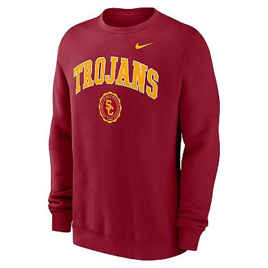 Men's Nike Cardinal USC Trojans Arched Seal Pullover Sweatshirt