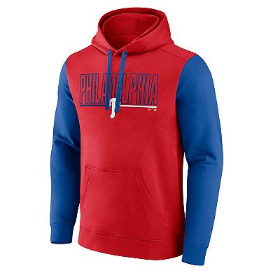 Men's Fanatics Red Philadelphia Phillies Outline Fleece Pullover Hoodie