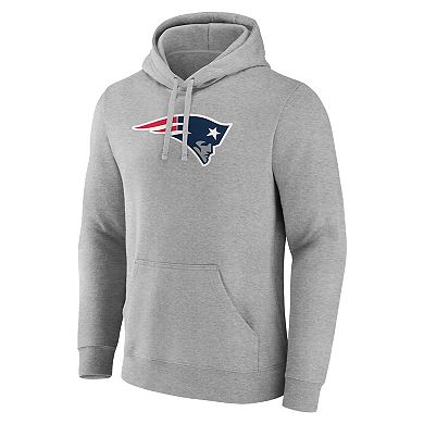 Men's Fanatics Heather Gray New England Patriots Deliver Fleece Pullover Hoodie