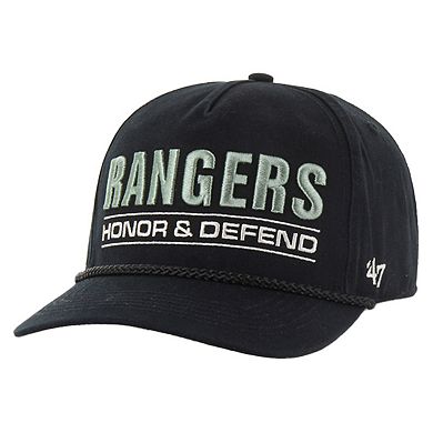 Men's '47 Black New York Rangers OHT Military Appreciation Homeland Honor and Defend Hitch Adjustable Hat