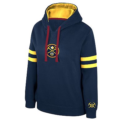 Women's Stadium Essentials Navy Denver Nuggets Road Game Pullover Hoodie