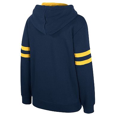 Women's Stadium Essentials Navy Denver Nuggets Road Game Pullover Hoodie
