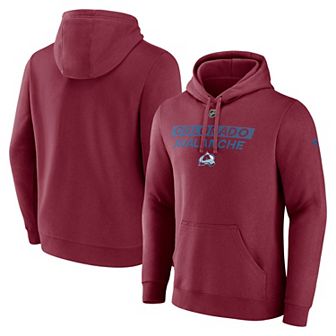 Men's Fanatics Burgundy Colorado Avalanche Authentic Pro Core Primary Fleece Pullover Hoodie