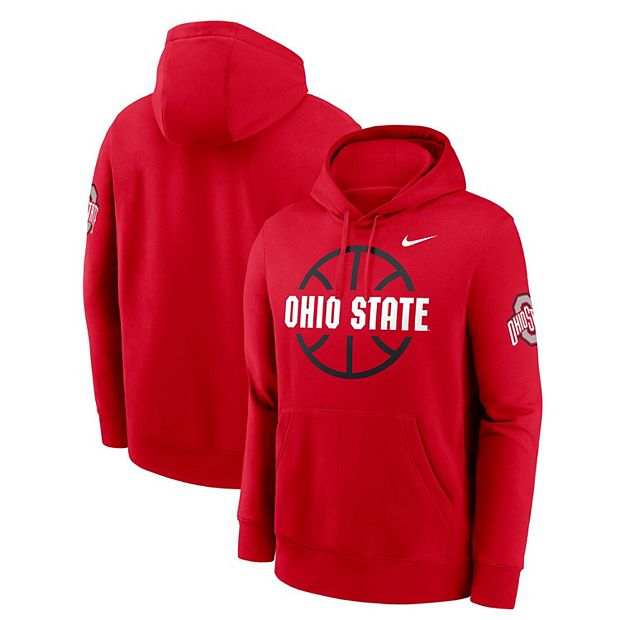 Men s Nike Scarlet Ohio State Buckeyes Basketball Icon Club Fleece Pullover Hoodie