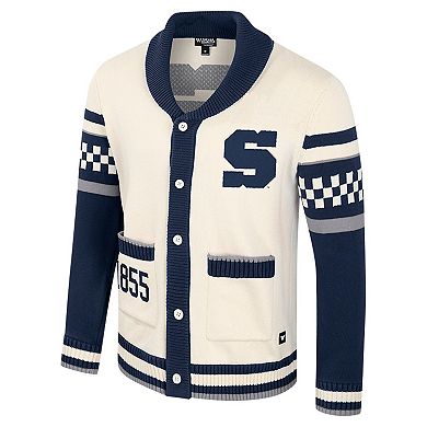 Women's Colosseum Cream Penn State Nittany Lions Wild Collective Button-Up Jacquard Sweater
