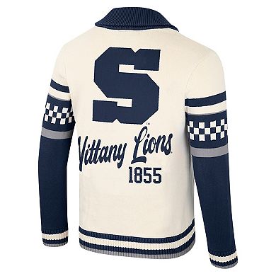 Women's Colosseum Cream Penn State Nittany Lions Wild Collective Button-Up Jacquard Sweater