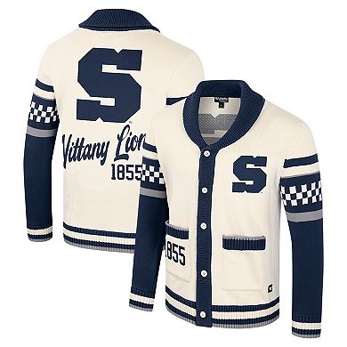 Women's Colosseum Cream Penn State Nittany Lions Wild Collective Button-Up Jacquard Sweater
