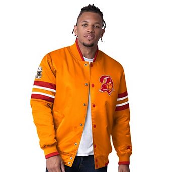 Men's Starter Orange Tampa Bay Buccaneers Vintage Logo Scout I Full-Snap Varsity Jacket