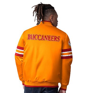 Men's Starter Orange Tampa Bay Buccaneers Vintage Logo Scout I Full-Snap Varsity Jacket