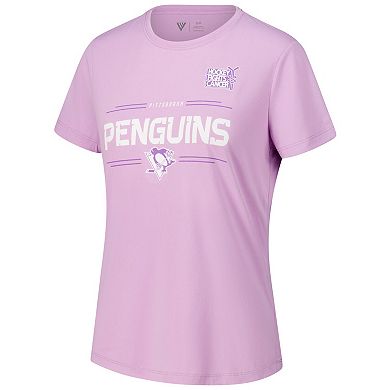Women's Levelwear Sidney Crosby Lavender Pittsburgh Penguins Hockey Fights Cancer Anthem Name & Number T-Shirt