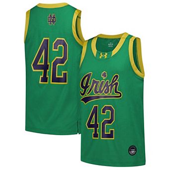 Youth Under Armour #42 Green Notre Dame Fighting Irish Replica Basketball Jersey