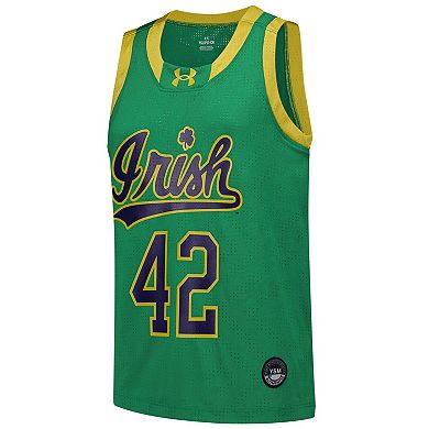 Youth Under Armour #42 Green Notre Dame Fighting Irish Replica Basketball Jersey