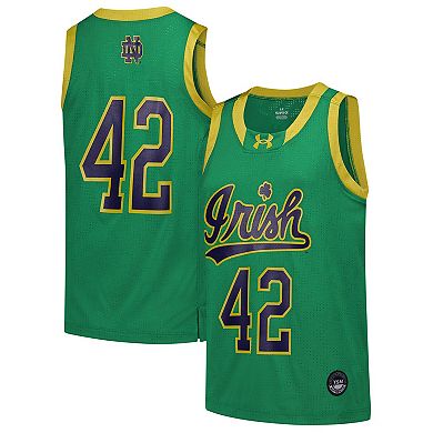 Youth Under Armour #42 Green Notre Dame Fighting Irish Replica Basketball Jersey