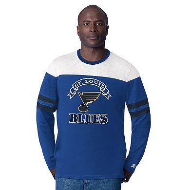 Men's Starter Blue St. Louis Blues Blitz Durene Long Sleeve T-Shirt