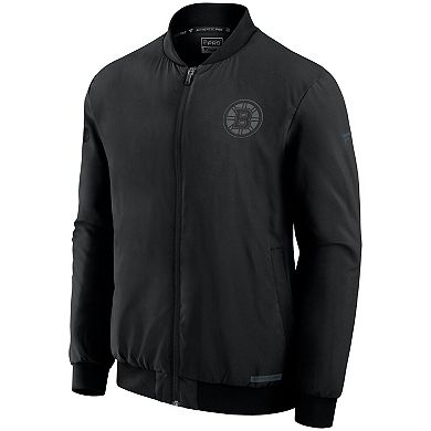 Men's Fanatics Black Boston Bruins Authentic Pro Road Full-Zip Bomber Jacket