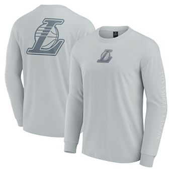 Men's Fanatics Gray Los Angeles Lakers Elements Strive Long Sleeve T-Shirt