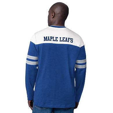 Men's Starter Blue Toronto Maple Leafs Blitz Durene Long Sleeve T-Shirt