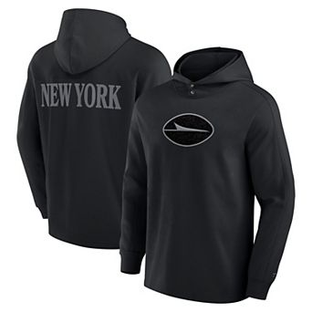 Men's Fanatics Black New York Jets Elements Blaze Tri-Blend Long Sleeve Hoodie T-Shirt