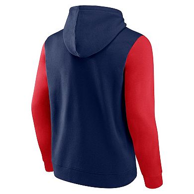 Men's Fanatics Navy/Red New England Patriots Outline Pullover Hoodie