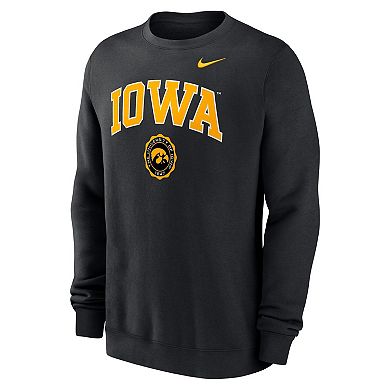 Men's Nike Black Iowa Hawkeyes Arched Seal Pullover Sweatshirt